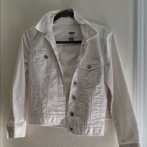 Old Navy White Denim Jacket - Classic Button-Front